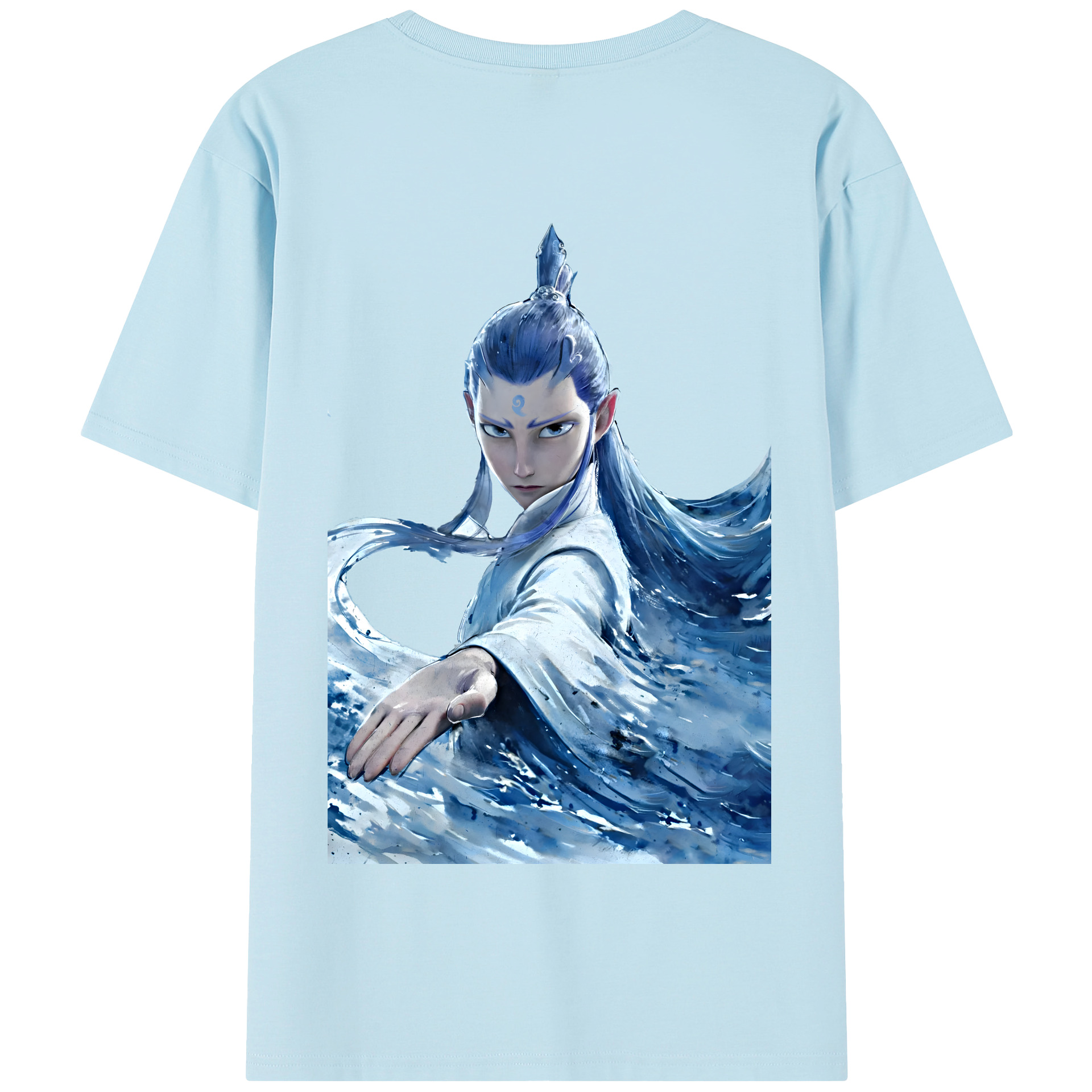（画像用） Ne Zha 2 ナタ 魔童の大暴れ 綿100％半袖Tシャツ（背面プリント）